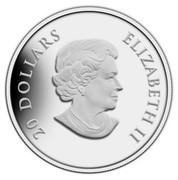 Canada 20 Dollars Crystal Series - Winter Snowflake 2013 Proof KM# 1527 20 DOLLARS ELIZABETH II coin obverse