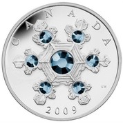 Canada 20 Dollars Crystal Snowflake - Blue 2009 Proof KM# 944 CANADA KW 2009 coin reverse Canada 20 Dollars Crystal Snowflake - Blue 2009 Proof KM# 944 CANADA KW 2009 coin reverse