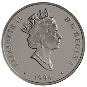 Canada 20 Dollars Curtiss HS 1994 Proof KM# 246 ELIZABETH II D∙G∙REGINA ∙ 1994 ∙ coin obverse Canada 20 Dollars Curtiss HS 1994 Proof KM# 246 ELIZABETH II D∙G∙REGINA ∙ 1994 ∙ coin obverse