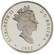 Canada 20 Dollars Curtiss JN 1992 Proof KM# 224 ELIZABETH II D∙G∙REGINA ∙ 1992 ∙ coin obverse Canada 20 Dollars Curtiss JN 1992 Proof KM# 224 ELIZABETH II D∙G∙REGINA ∙ 1992 ∙ coin obverse