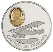 Canada 20 Dollars Curtiss JN 1992 Proof KM# 224 CANADA 20 DOLLARS coin reverse Canada 20 Dollars Curtiss JN 1992 Proof KM# 224 CANADA 20 DOLLARS coin reverse