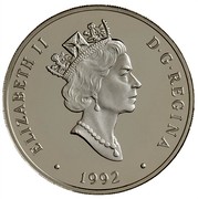 Canada 20 Dollars de Havilland Gipsy Moth 1992 Proof KM# 225 ELIZABETH II D∙G∙REGINA ∙ 1992 ∙ coin obverse Canada 20 Dollars de Havilland Gipsy Moth 1992 Proof KM# 225 ELIZABETH II D∙G∙REGINA ∙ 1992 ∙ coin obverse