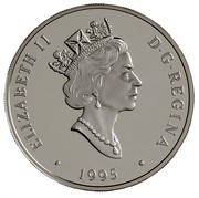 Canada 20 Dollars DHC-1 Chipmunk 1995 Proof KM# 271 ELIZABETH II D∙G∙ REGINA ∙ 1995 ∙ coin obverse Canada 20 Dollars DHC-1 Chipmunk 1995 Proof KM# 271 ELIZABETH II D∙G∙ REGINA ∙ 1995 ∙ coin obverse
