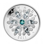 Canada 20 Dollars Emerald Crystal Snowflake 2011 Proof KM# 1187 CANADA KW 2011 coin reverse Canada 20 Dollars Emerald Crystal Snowflake 2011 Proof KM# 1187 CANADA KW 2011 coin reverse