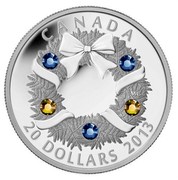 Canada 20 Dollars Holiday Wreath 2013 Proof KM# 1531 CANADA 20 DOLLARS 2013 coin reverse