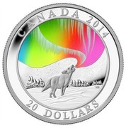 Canada 20 Dollars Howling Wolf 2014 Proof KM# 1682 CANADA 2014 NB 20 DOLLARS coin reverse