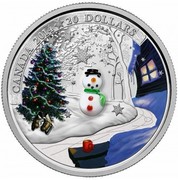 Canada 20 Dollars Venetian Glass Snowman 2014 Proof KM# 1795 CANADA 2014 20 DOLLARS coin reverse Canada 20 Dollars Venetian Glass Snowman 2014 Proof KM# 1795 CANADA 2014 20 DOLLARS coin reverse