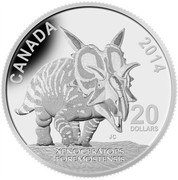 Canada 20 Dollars Xenoceratops Foremostensis 2014 Proof KM# 1769 CANADA 2014 20 DOLLARS JC XENOCERATOPS FOREMOSTENSIS coin reverse Canada 20 Dollars Xenoceratops Foremostensis 2014 Proof KM# 1769 CANADA 2014 20 DOLLARS JC XENOCERATOPS FOREMOSTENSIS coin reverse