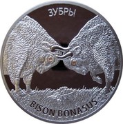Belarus 20 Roubles Bison 2012 Proof KM# 422 ЗУБРЫ BISON BONASUS coin reverse Belarus 20 Roubles Bison 2012 Proof KM# 422 ЗУБРЫ BISON BONASUS coin reverse