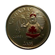 Canada 25 Cents Canada Day - Coloured Coin 2005 P Prooflike KM# 531 CANADA 25 SW CENTS 2005 coin reverse Canada 25 Cents Canada Day - Coloured Coin 2005 P Prooflike KM# 531 CANADA 25 SW CENTS 2005 coin reverse