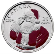 Canada 25 Cents Christmas 2004 Prooflike KM# 698 CANADA 2004 25 CENTS GEG coin reverse Canada 25 Cents Christmas 2004 Prooflike KM# 698 CANADA 2004 25 CENTS GEG coin reverse