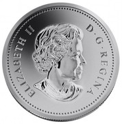 Canada 25 Cents World War II 1945-2005 Prooflike KM# 529 ELIZABETH II D ∙ G ∙ REGINA coin obverse