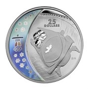 Canada 25 Dollars Olympic Winter Games - Bobsleigh 2008 Proof KM# 814 25 DOLLARS coin reverse Canada 25 Dollars Olympic Winter Games - Bobsleigh 2008 Proof KM# 814 25 DOLLARS coin reverse