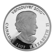 Canada 25 Dollars Olympic Winter Games - Curling 2007 Proof KM# 745 VANCOUVER 2010 CANADA 2007 ELIZABETH II coin obverse