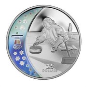 Canada 25 Dollars Olympic Winter Games - Curling 2007 Proof KM# 745 25 DOLLARS coin reverse