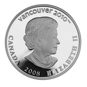 Canada 25 Dollars Olympic Winter Games - Freestyle Skiing 2008 Proof KM# 816 VANCOUVER 2010 CANADA 2008 ELIZABETH II coin obverse
