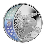 Canada 25 Dollars Olympic Winter Games - Snowboarding 2008 Proof KM# 817 25 DOLLARS SH coin reverse