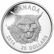 Canada 25 Dollars The Fierce Canadian Lynx 2014 Proof KM# 1758 CANADA PL 2014 25 DOLLARS coin reverse Canada 25 Dollars The Fierce Canadian Lynx 2014 Proof KM# 1758 CANADA PL 2014 25 DOLLARS coin reverse