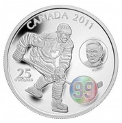 Canada 25 Dollars Wayne & Walter Gretzky 2011 Proof KM# 1173 CANADA 2011 GG 25 DOLLARS coin reverse