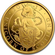 UK 25 Pounds Queen's Beasts Unicorn 2017 UNICORN OF SCOTLAND 2017 coin reverse