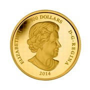 Canada 2500 Dollars In the Eyes of the Snowy Owl 2014 Proof KM# 1606 ELIZABETH II 2500 DOLLARS D∙G∙REGINA 2014 coin obverse Canada 2500 Dollars In the Eyes of the Snowy Owl 2014 Proof KM# 1606 ELIZABETH II 2500 DOLLARS D∙G∙REGINA 2014 coin obverse