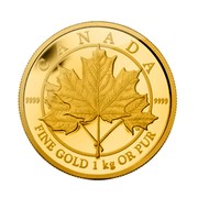 Canada 2500 Dollars Maple Leaf 2012 KM# 1271 CANADA 9999 9999 FINE GOLD 1 KG OR PUR LH coin reverse
