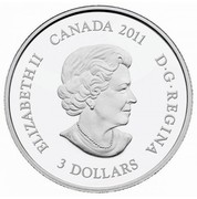 Canada 3 Dollars Aboriginal Art - Family Scene 2011 KM# 1090 ELIZABETH II CANADA 2011 D G ∙ REGINA 3 DOLLARS SB coin obverse Canada 3 Dollars Aboriginal Art - Family Scene 2011 KM# 1090 ELIZABETH II CANADA 2011 D G ∙ REGINA 3 DOLLARS SB coin obverse