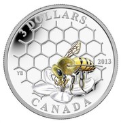 Canada 3 Dollars Animal Architects - Bee & Hive 2013 Proof KM# 1367 3 DOLLARS YB 21013 CANADA coin reverse Canada 3 Dollars Animal Architects - Bee & Hive 2013 Proof KM# 1367 3 DOLLARS YB 21013 CANADA coin reverse