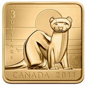 Canada 3 Dollars Black Footed Ferret 2011 Proof KM# 1151 3 DOLLARS CANADA 2011 coin reverse Canada 3 Dollars Black Footed Ferret 2011 Proof KM# 1151 3 DOLLARS CANADA 2011 coin reverse