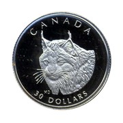 Canada 30 Dollars Lynx 1995 Proof KM# 266 CANADA 30 DOLLARS MD coin reverse Canada 30 Dollars Lynx 1995 Proof KM# 266 CANADA 30 DOLLARS MD coin reverse