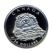 Canada 30 Dollars Sea Otter 1994 Proof; in sets only KM# 252 CANADA 30 DOLLARS RSP coin reverse Canada 30 Dollars Sea Otter 1994 Proof; in sets only KM# 252 CANADA 30 DOLLARS RSP coin reverse