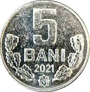 Moldova 5 Bani 2021 KM# 2 Decimal Coinage 5 BANI 1996 coin reverse Moldova 5 Bani 2021 KM# 2 Decimal Coinage 5 BANI 1996 coin reverse
