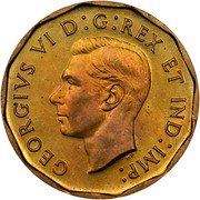 Canada 5 Cents George VI (dodecagonal) 1942 KM# 39 GEORGIVS VI D:G:REX ET IND:IMP: coin obverse Canada 5 Cents George VI (dodecagonal) 1942 KM# 39 GEORGIVS VI D:G:REX ET IND:IMP: coin obverse