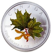 Canada 5 Dollars Coloured Maple Leaf - Spring 2002 KM# 505 CANADA 9999 9999 FINE SILVER 1 OZ ARGENT PUR coin reverse Canada 5 Dollars Coloured Maple Leaf - Spring 2002 KM# 505 CANADA 9999 9999 FINE SILVER 1 OZ ARGENT PUR coin reverse