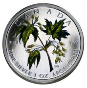 Canada 5 Dollars Coloured Maple Leaf - Summer 2003 KM# 521 CANADA 9999 9999 SW FINE SILVER 1 OZ ARGENT PUR coin reverse