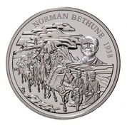 Canada 5 Dollars Dr. Norman Bethune 1998 Proof KM# 316 NORMAN BETHUNE 1938 coin reverse Canada 5 Dollars Dr. Norman Bethune 1998 Proof KM# 316 NORMAN BETHUNE 1938 coin reverse