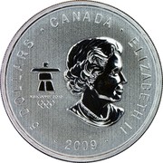 Canada 5 Dollars Thunderbird 2009 KM# 863a 5 DOLLARS CANADA ELIZABETH II 2009 VANCOUVER 2010 TMEMC SB coin obverse
