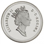 Canada 50 Cents Beluga Whale 1998 Proof KM# 320 ELIZABETH II D∙G∙REGINA coin obverse Canada 50 Cents Beluga Whale 1998 Proof KM# 320 ELIZABETH II D∙G∙REGINA coin obverse