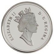 Canada 50 Cents Humpback whale 1998 Proof KM# 319 ELIZABETH II D∙G∙REGINA coin obverse Canada 50 Cents Humpback whale 1998 Proof KM# 319 ELIZABETH II D∙G∙REGINA coin obverse