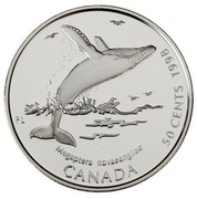 Humpback Whale 1998 Canada 50 cent Proof Sterling Silver Coin 