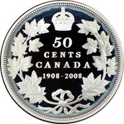 Canada 50 Cents Ottawa Mint Centennial 2008 Proof KM# 780 50 CENTS CANADA 1908-2008 coin reverse Canada 50 Cents Ottawa Mint Centennial 2008 Proof KM# 780 50 CENTS CANADA 1908-2008 coin reverse