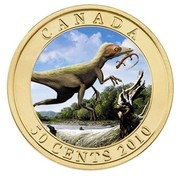 Canada 50 Cents Sinosauropteryx - Lenticular 2010 KM# 1015 CANADA 50 CENTS 2010 coin reverse