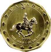 Canada 50 Dollars Mountie Maple Leaf 1997 KM# 305 CANADA 9999 FINE GOLD 1 OZ OR PUR coin reverse Canada 50 Dollars Mountie Maple Leaf 1997 KM# 305 CANADA 9999 FINE GOLD 1 OZ OR PUR coin reverse