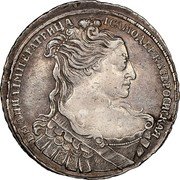 Russia 50 Kopeks Poltina 1734 Without pendant on chest KM# 196 :Б∙М∙АННА∙ИМПЕРАТРИЦА∙І САМОДЕРЖИЦА∙ВСЕРОСИСКАЯ coin obverse Russia 50 Kopeks Poltina 1734 Without pendant on chest KM# 196 :Б∙М∙АННА∙ИМПЕРАТРИЦА∙І САМОДЕРЖИЦА∙ВСЕРОСИСКАЯ coin obverse