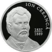 Moldova 50 Lei 175th Birth aniversary of raconteur Ion Creanga 2012 Proof KM# 72 ION CREANGĂ 1837 1889 coin reverse Moldova 50 Lei 175th Birth aniversary of raconteur Ion Creanga 2012 Proof KM# 72 ION CREANGĂ 1837 1889 coin reverse