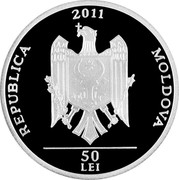 Moldova 50 Lei Alexandru Bernardazzi 2011 Proof KM# 67 2011 REPUBLICA MOLDOVA 50 LEI coin obverse Moldova 50 Lei Alexandru Bernardazzi 2011 Proof KM# 67 2011 REPUBLICA MOLDOVA 50 LEI coin obverse