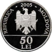 Moldova 50 Lei Grigore Ureche 2005 Proof KM# 31 REPUBLICA 2005 MOLDOVA 50 LEI coin obverse Moldova 50 Lei Grigore Ureche 2005 Proof KM# 31 REPUBLICA 2005 MOLDOVA 50 LEI coin obverse