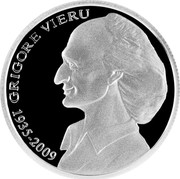 Moldova 50 Lei Grigore Vieru 2010 Proof KM# 60 GRIGORE VIERU 1935-2009 coin reverse