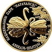 Belarus 50 Roubles Narochansky National Park - Mute Swan 2006 Proof KM# 145 НАЦЫЯНАЛЬНЫ ПАРК "НАРАЧАНСКІ" ЛЕБЕДЗЬ-ШЫПУН coin reverse