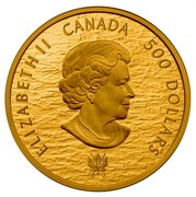 Canada 500 Dollars HMS Shannon & USS Chesapeake 2013 Proof KM# 1431 ELIZABETH II D ∙ G ∙ REGINA 500 DOLLARS SB coin obverse Canada 500 Dollars HMS Shannon & USS Chesapeake 2013 Proof KM# 1431 ELIZABETH II D ∙ G ∙ REGINA 500 DOLLARS SB coin obverse